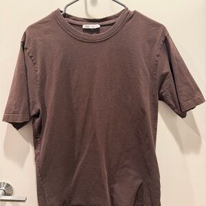 Zara Men's Chocolate Short Sleeve Tee
